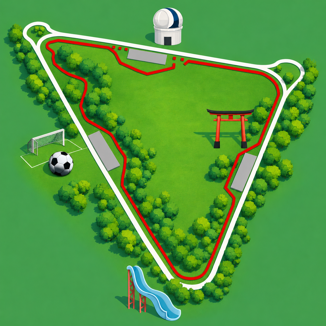 Mapa ilustrado de la ruta del Dual Experience Duathlon en Parque Tangamanga